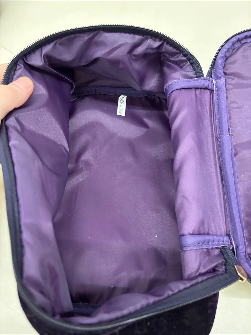 Velvet Cosmetic Train Case in Deep Purple